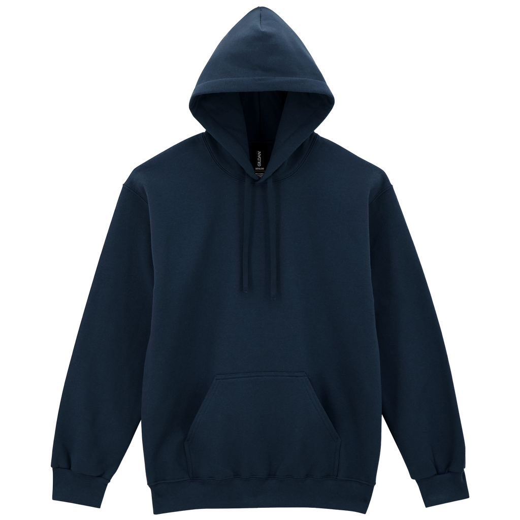 Gildan HAMMER premium gray hoodie sweatshirt with front pocket and adjustable drawstrings, casual cozy jumper for everyday wear.