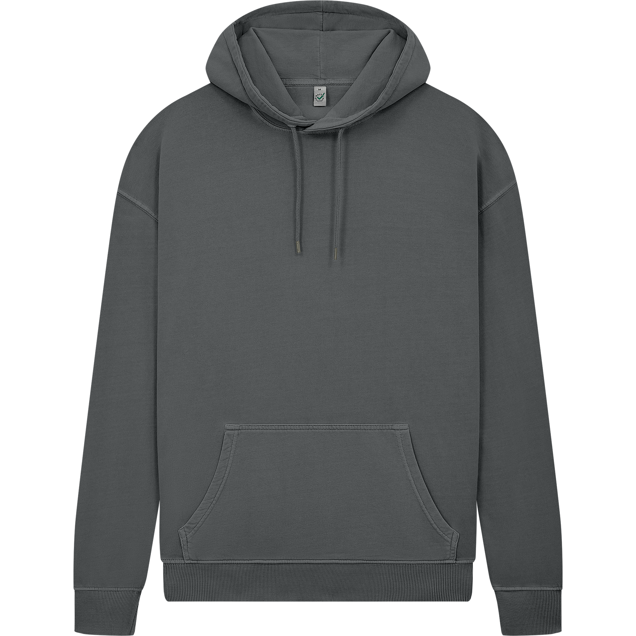 Earth Positive® EP301 pullover hoodie in grey, front view showing soft cotton fabric and hoodie design.