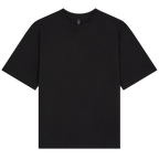 Earth Positive® Heavy Boxy T-Shirt EP50 in black front view, soft cotton fabric, casual fit, with classic crew neckline.