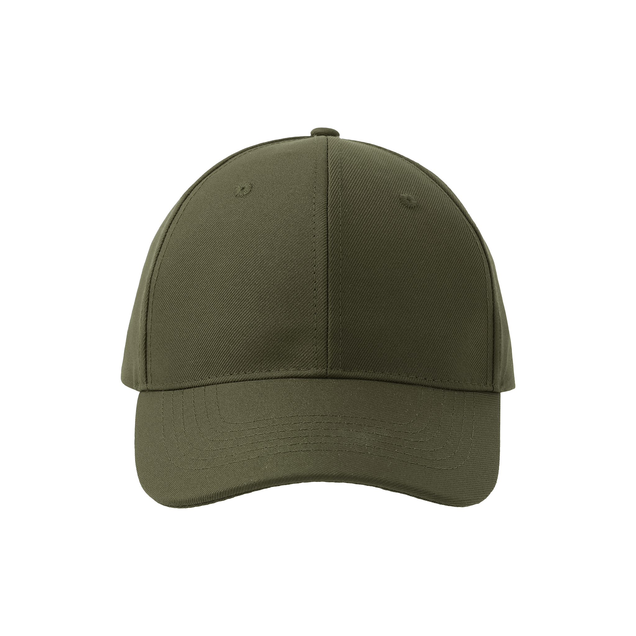 Atlantis Recy Six 6-paneled cap, front view showing adjustable strap and logo, casual style for everyday wear.