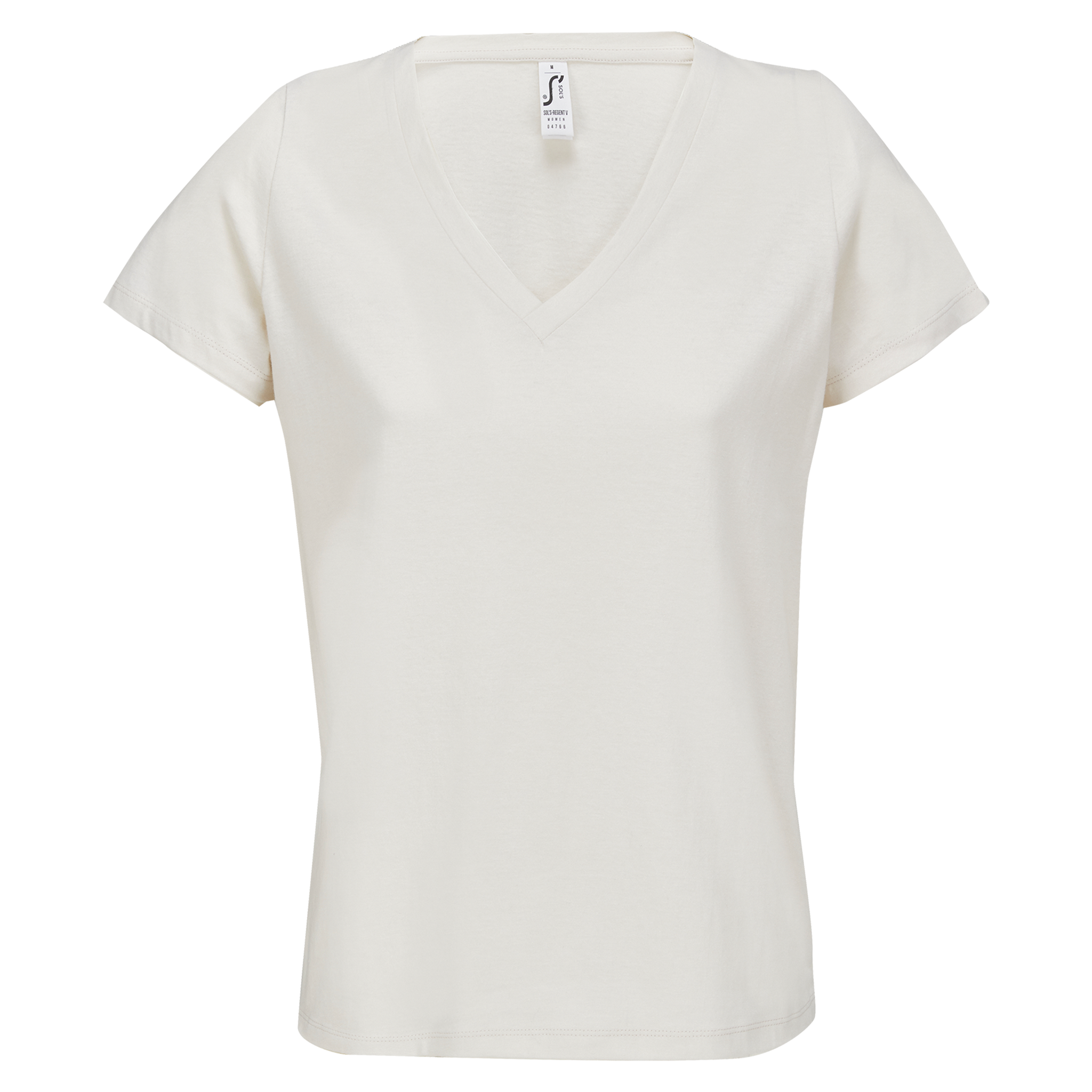 Light women's V-neck T-shirt by Sols, Klasisks un viegls style with V-shaped neckline, shown in a casual front view.