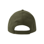 Atlantis RECY SIX 6-panel cap shown from back view, featuring adjustable strap and branded logo, in a casual style.
