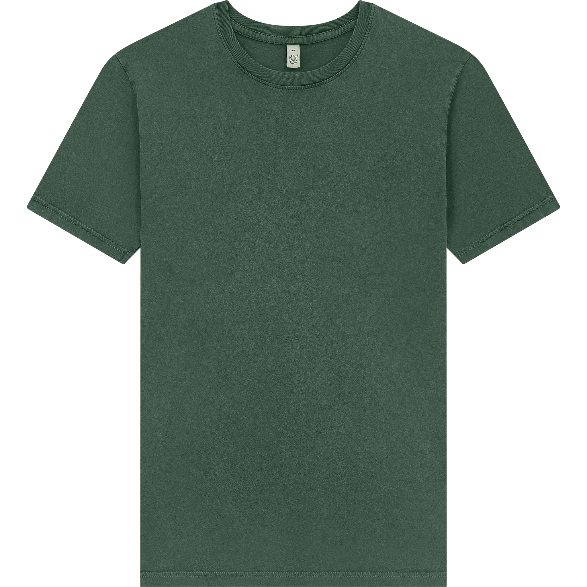 Earth Positive® Jersey T-Shirt EP01 in forest green, front view showing classic crew neck and soft cotton fabric.