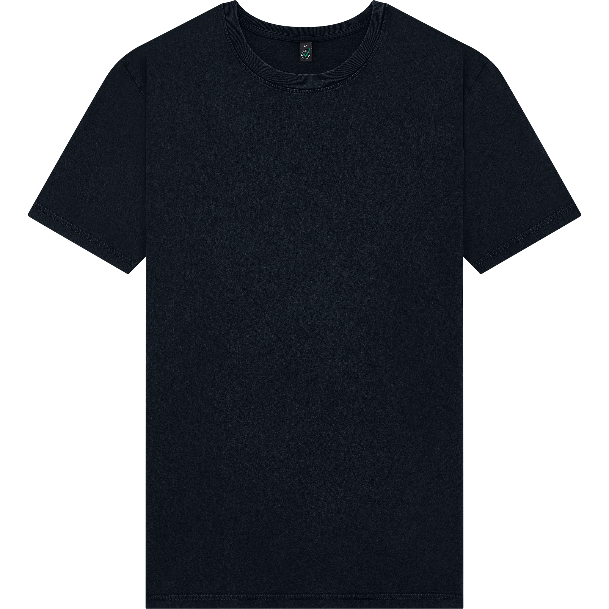 Earth Positive® Oversized T-shirt EP19 in black, front view showing relaxed fit and classic crew neckline.