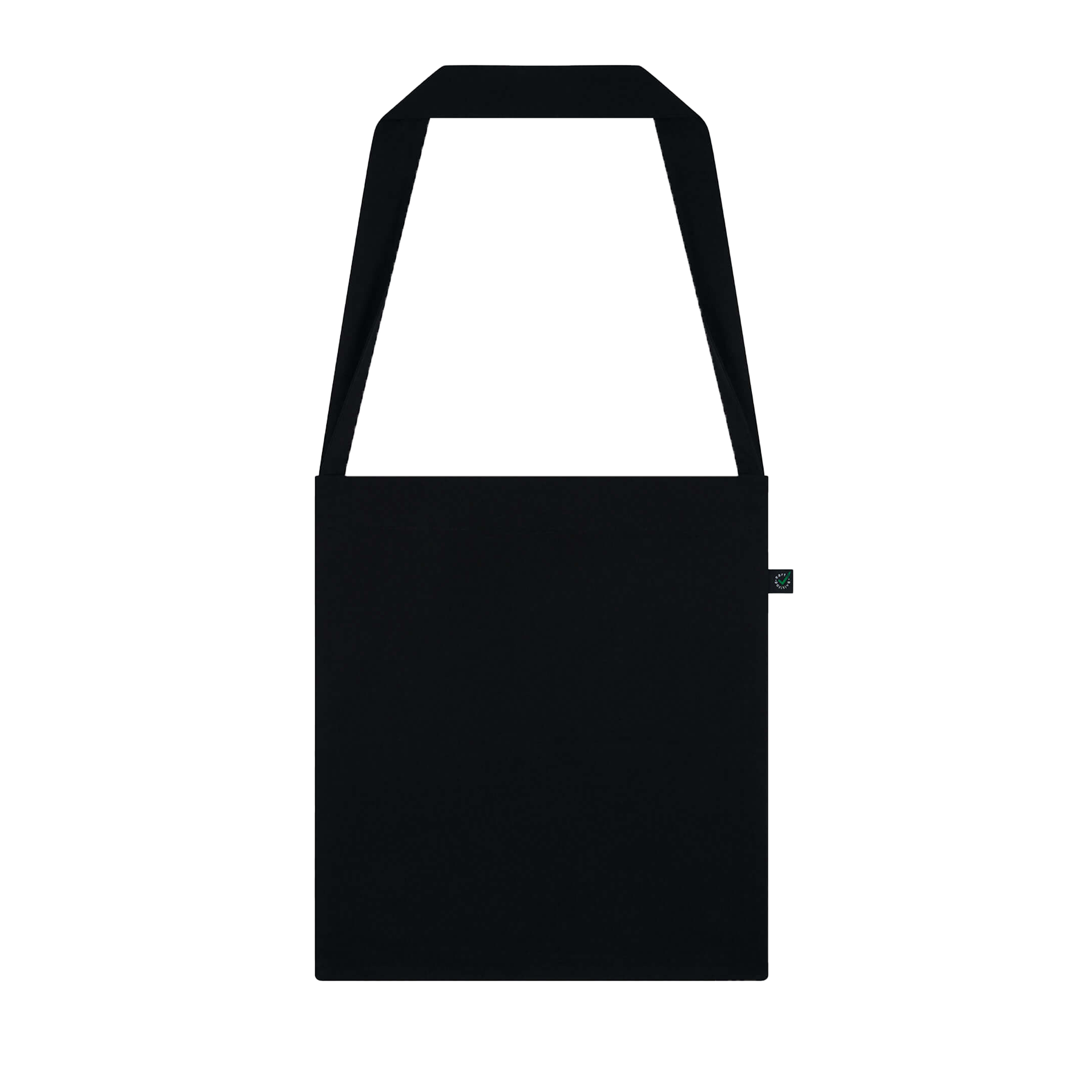 Earth Positive® Cross Body Bag EP81 Soma in black, front view showing adjustable strap and eco-friendly fabric.