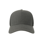 Atlantis Trucker rap cap made of cotton, showcasing a classic design with a curved brim and adjustable strap in front view.