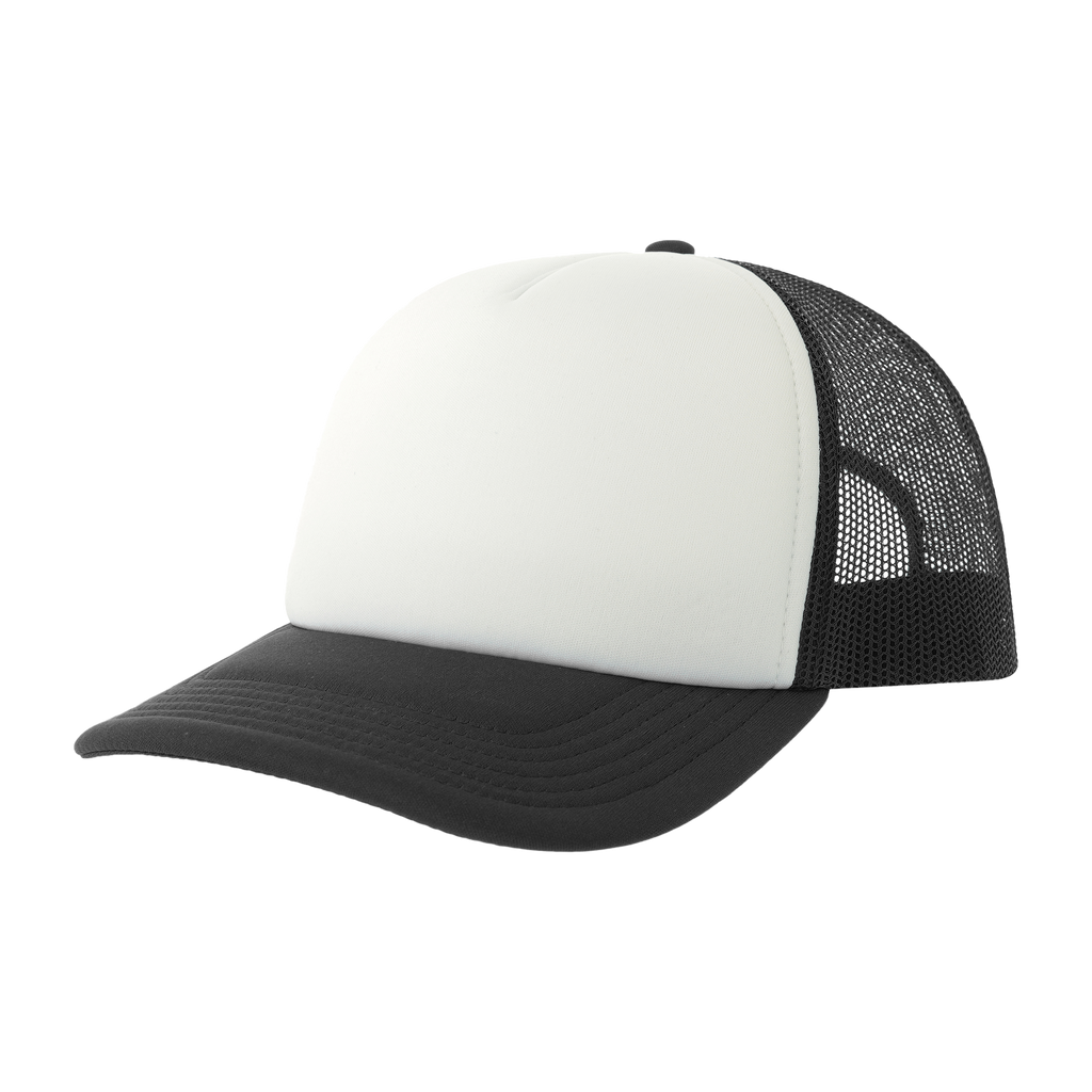 Blue Atlantis Trucker Rapper-S cap with mesh back and adjustable strap, stylish and casual headwear for street fashion.