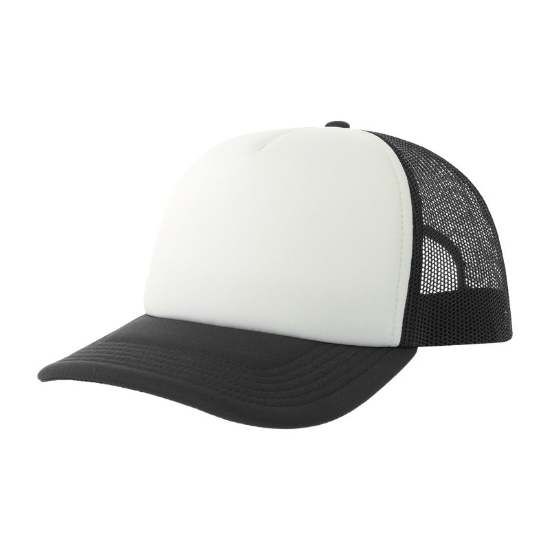Blue Atlantis Trucker Rapper-S cap with mesh back and adjustable strap, stylish and casual headwear for street fashion.