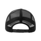 Atlantis Trucker cap in cotton with rapper style design, shown from the back view featuring adjustable strap and logo detail.