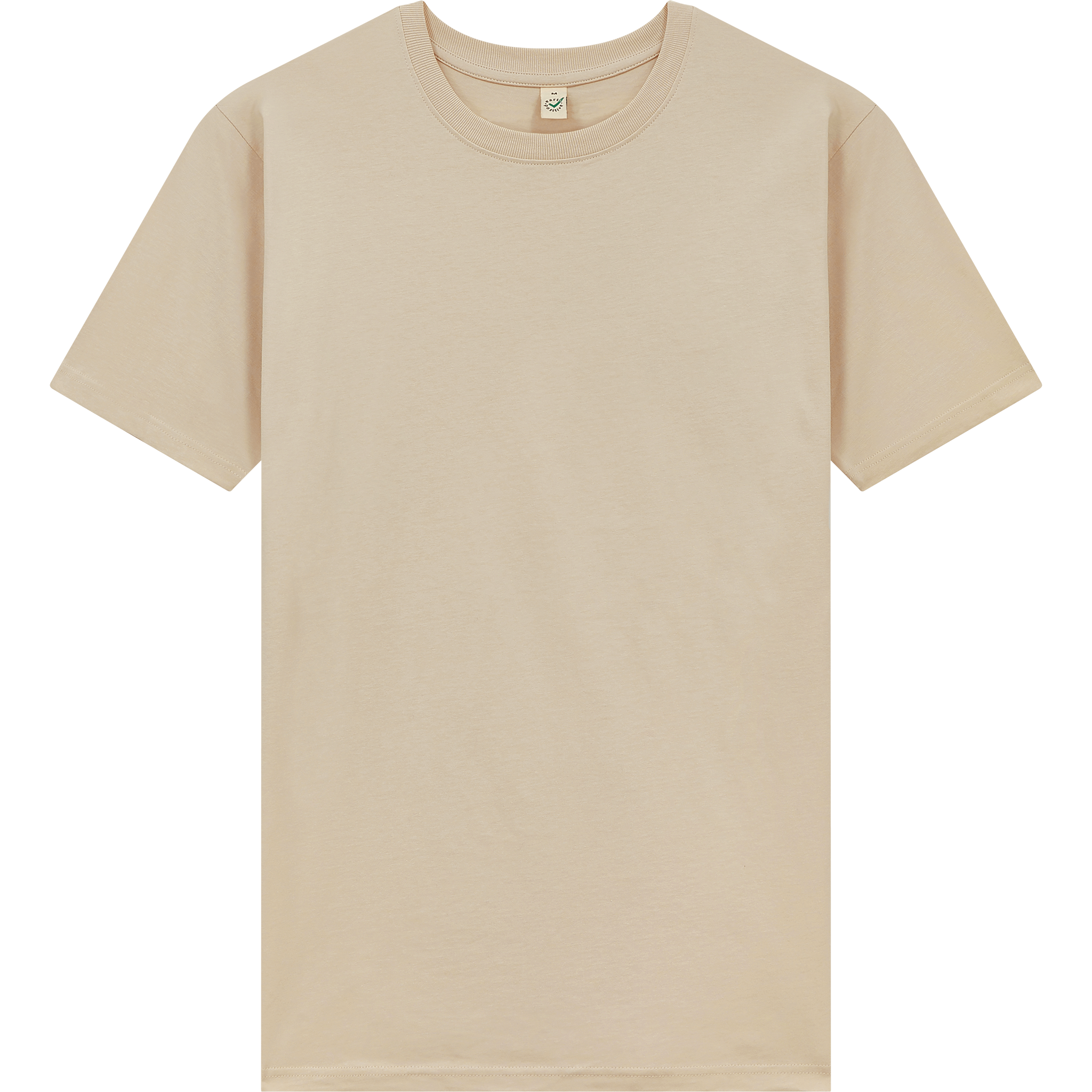 Earth Positive® oversized T-shirt EP19 in front view, soft cotton fabric, relaxed fit, natural color, casual style.