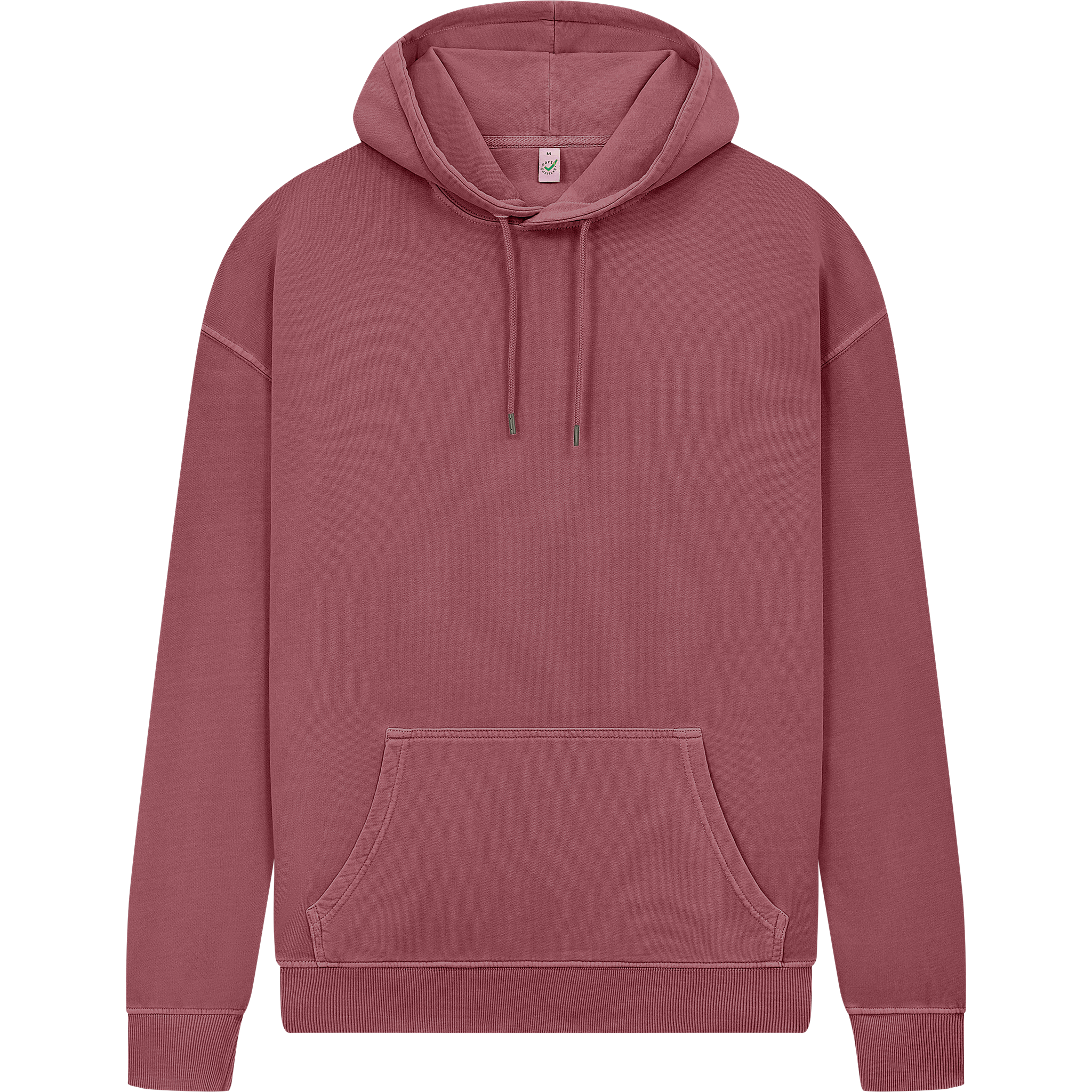 Earth Positive® EP301 hoodie in a forest green color, front view showing the sustainable pullover hoodie design and logo.