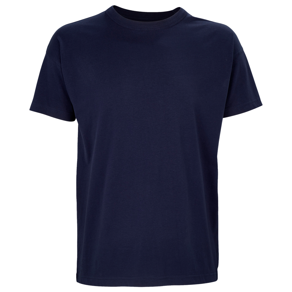 Sol's men's casual boxy T-shirt in neutral color, featuring a relaxed fit and simple crew neckline, shown on a mannequin.