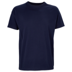 Sol's men's casual boxy T-shirt in neutral color, featuring a relaxed fit and simple crew neckline, shown on a mannequin.