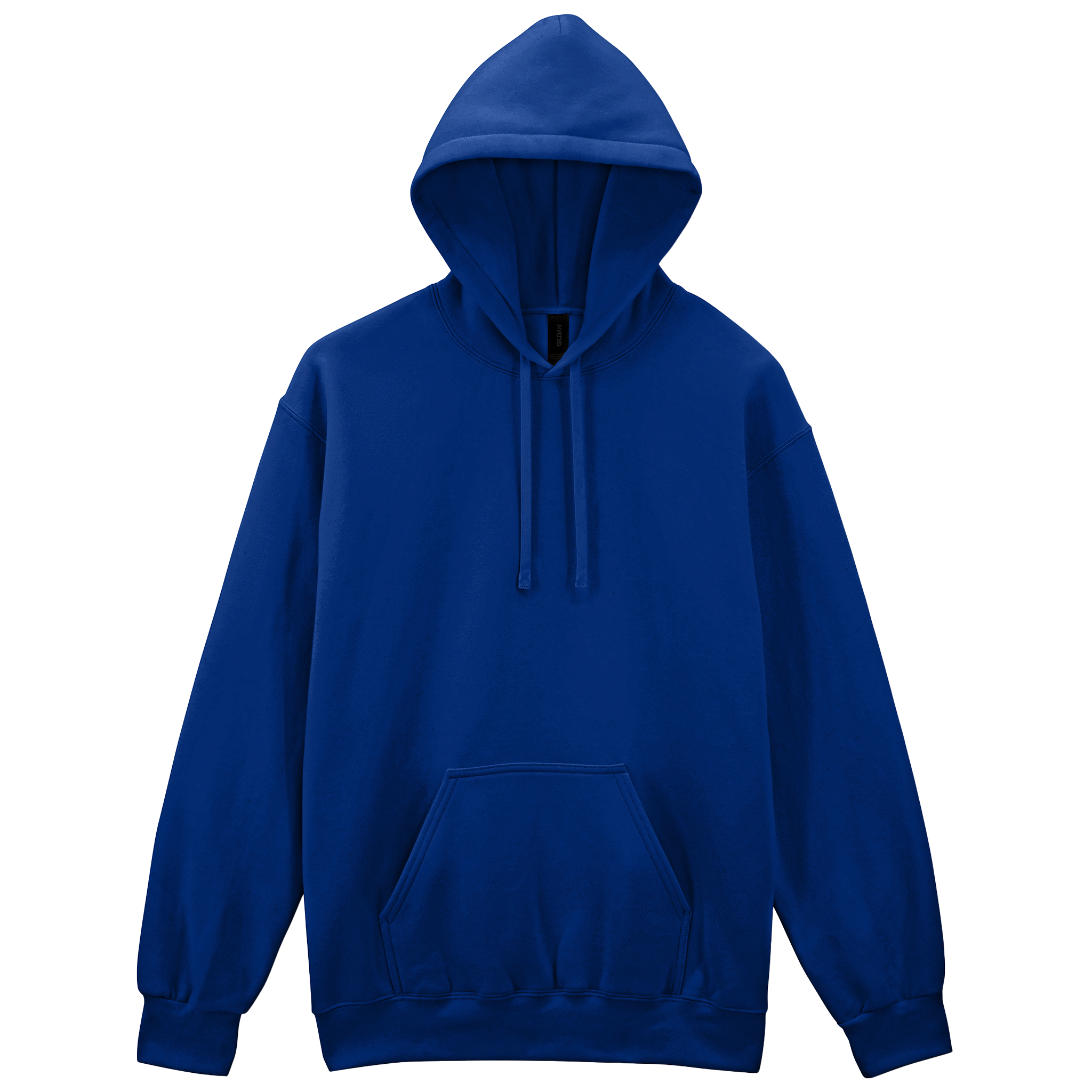 Gildan HAMMER Premium hoodie with a front pocket and adjustable drawstrings, soft fabric, in a neutral color.