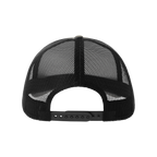 Back view of Atlantis Trucker rap-themed cap featuring adjustable strap and mesh back for ventilation.