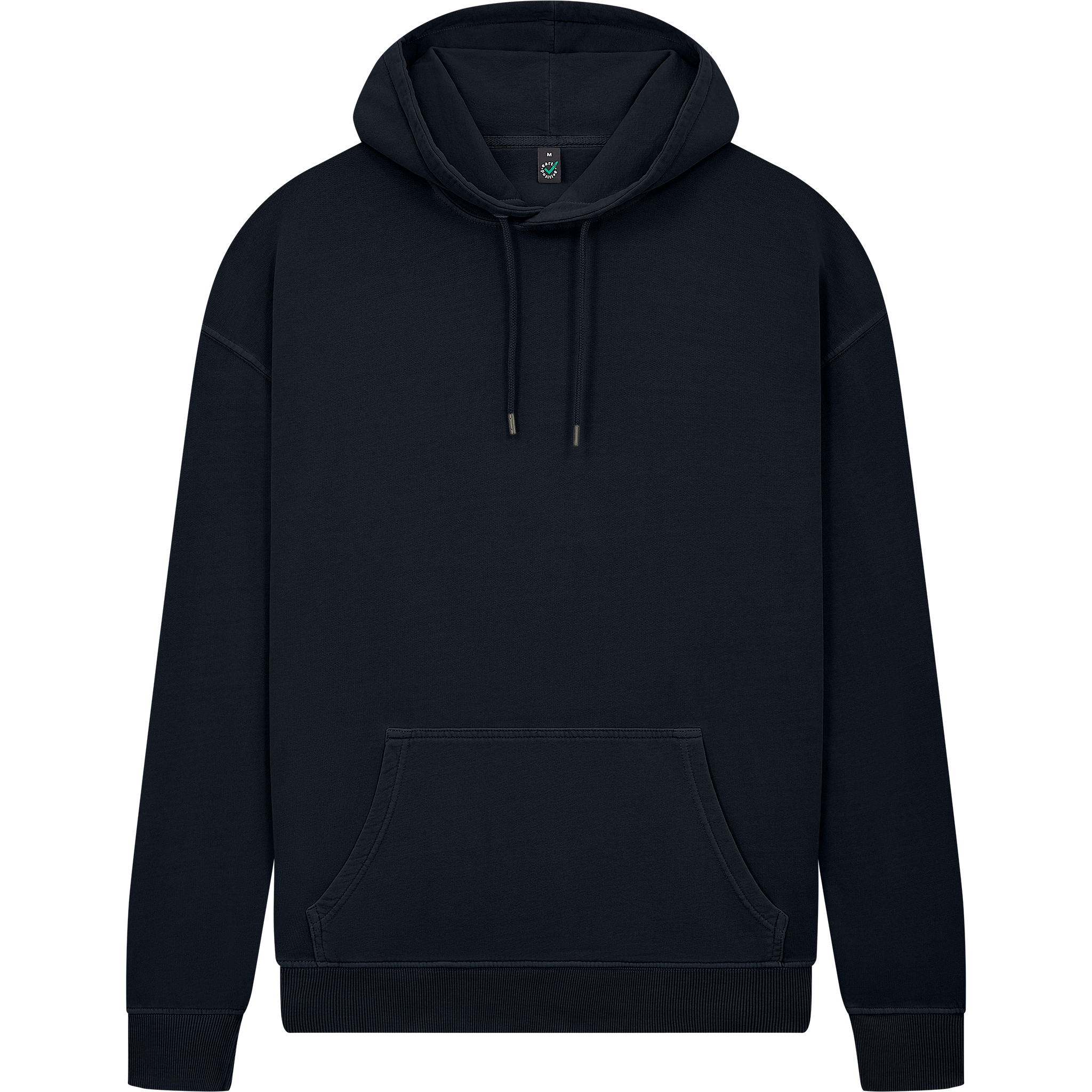 Earth Positive® EP301 pullover hoodie, front view, soft fabric, blue color, casual fit, eco-friendly sustainable fashion.