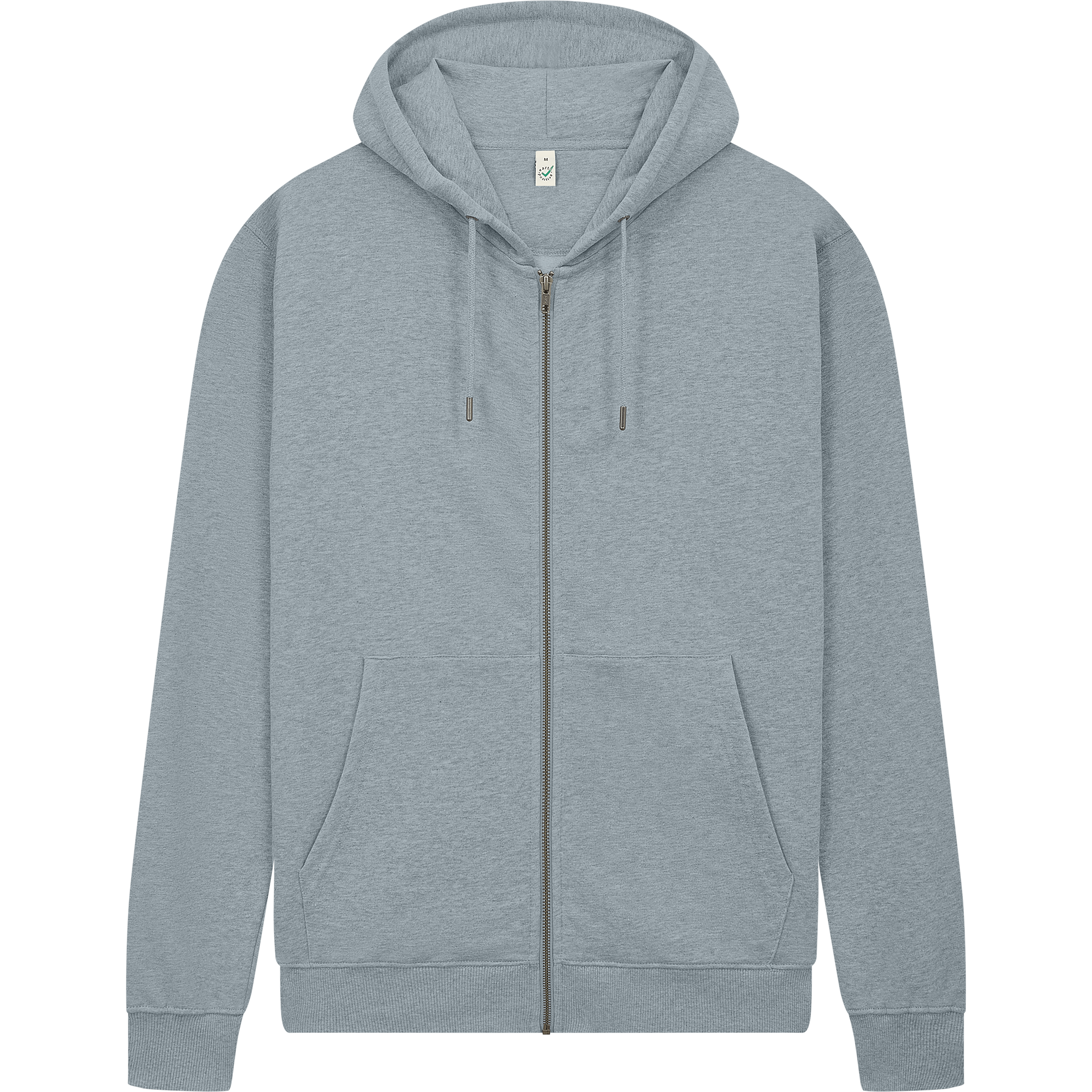 Earth Positive® EP303 full zip hoodie, front view showing its eco-friendly design and comfortable fit.