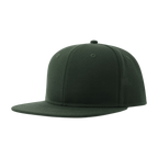Atlantis premium black snapback cap with adjustable strap and embroidered logo, front view showing detailed stitching.