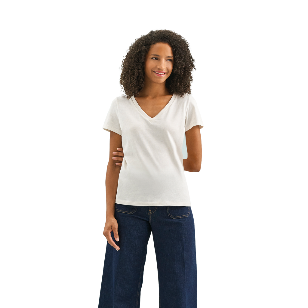 Light women's V-neck T-shirt by Sols, from the Klasisks un viegls collection, featuring a comfortable fit and stylish design.