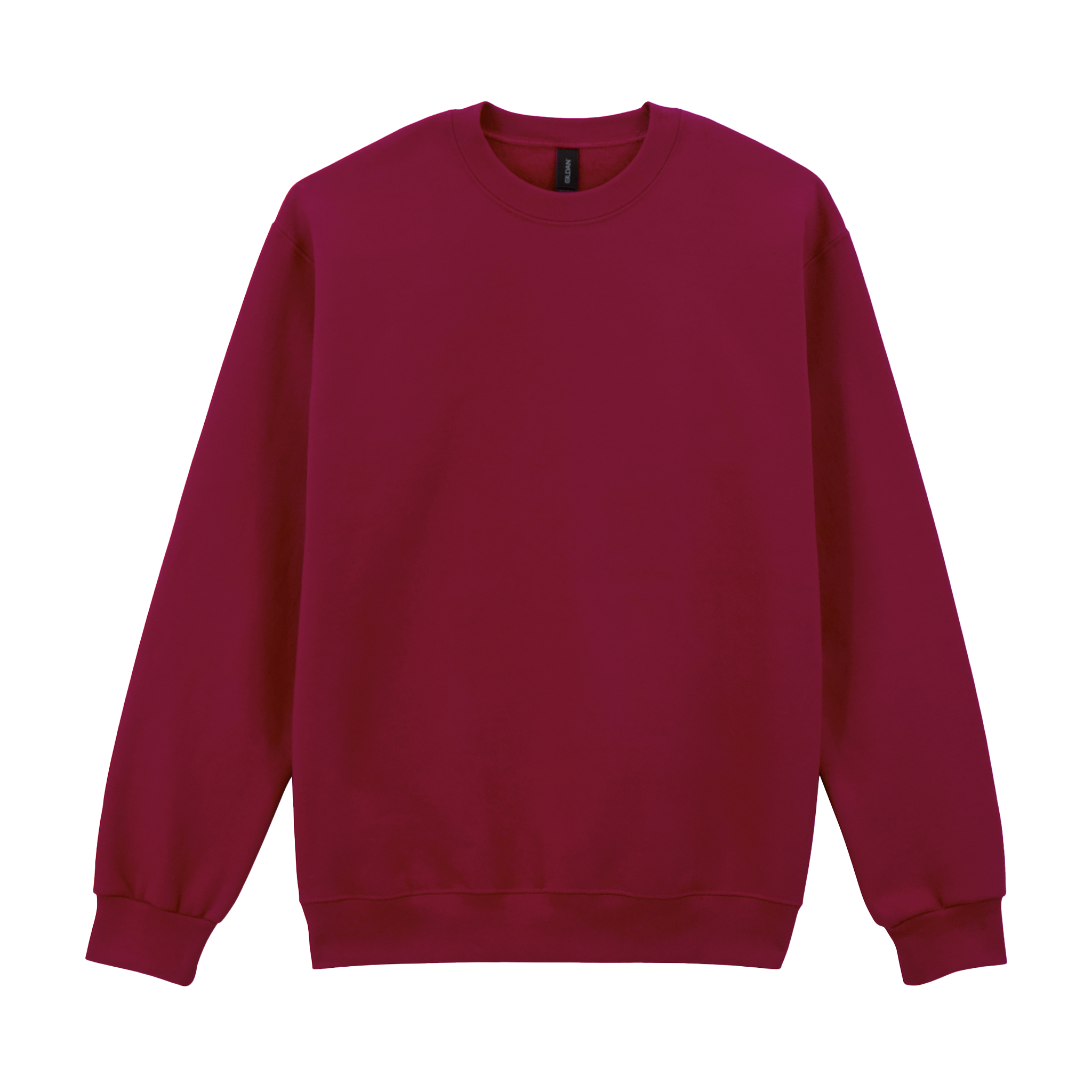Gildan HAMMER premium knit jumper in dark green with ribbed cuffs and collar, displayed flat on a white background.