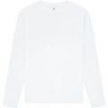 Earth Positive® long sleeve T-shirt EP01L in white, front view showcasing soft cotton fabric and classic fit.