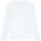 Earth Positive® long sleeve T-shirt EP01L in white, front view showcasing soft cotton fabric and classic fit.