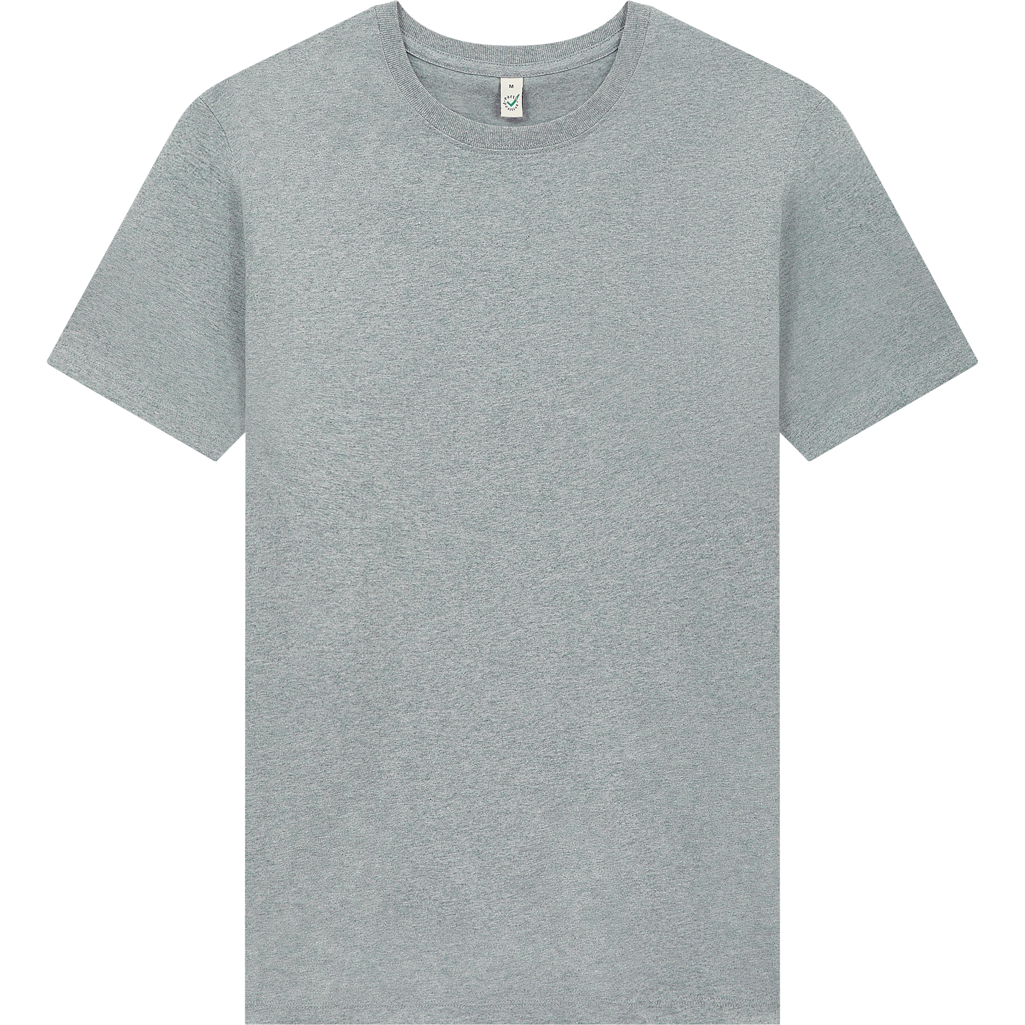 Earth Positive® EP185 premium jersey T-shirt in light heather with front view, showcasing comfortable fit and eco-friendly fabric.
