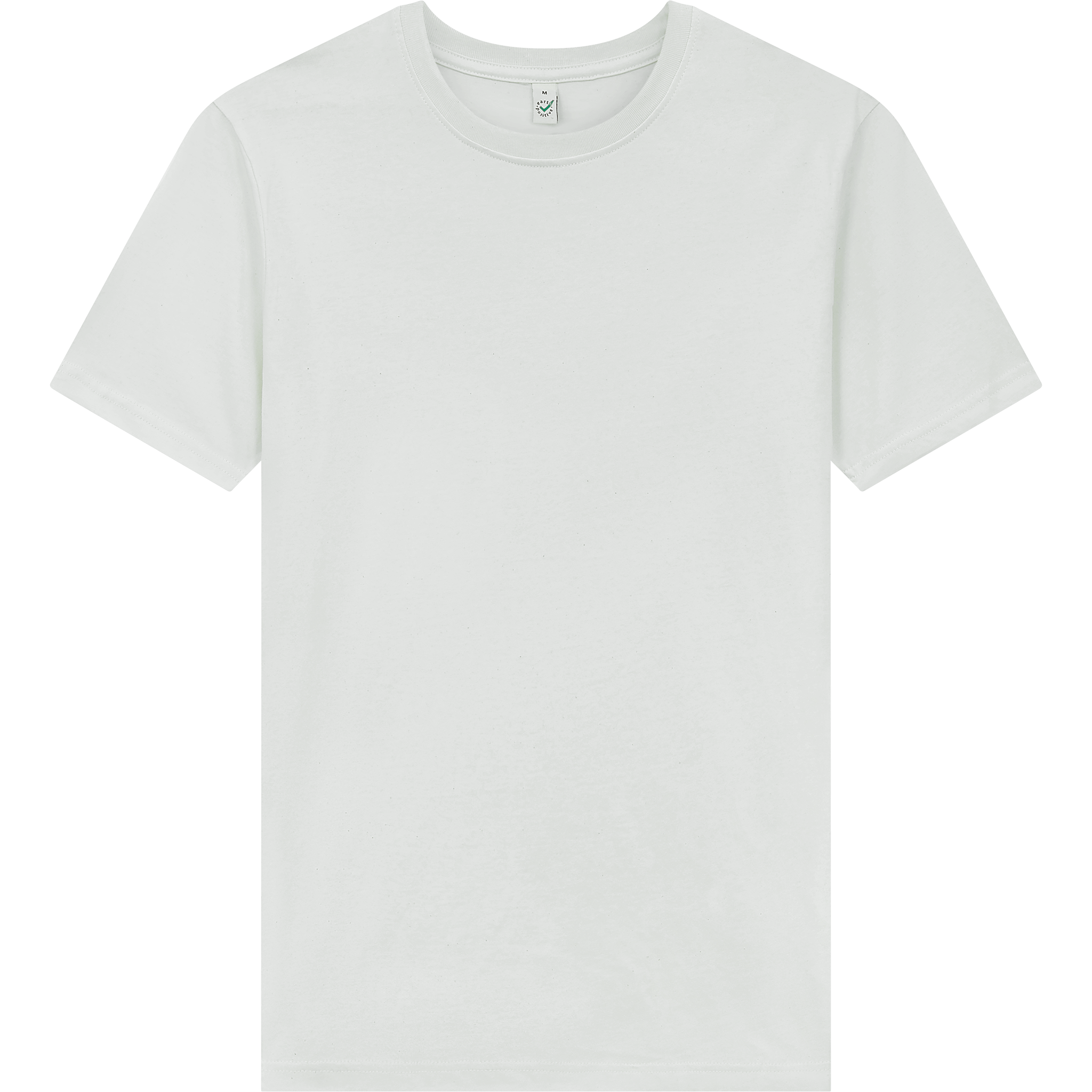 Earth Positive® Premium Jersey T-Shirt EP185 in white, front view showing classic crew neck and soft cotton fabric.