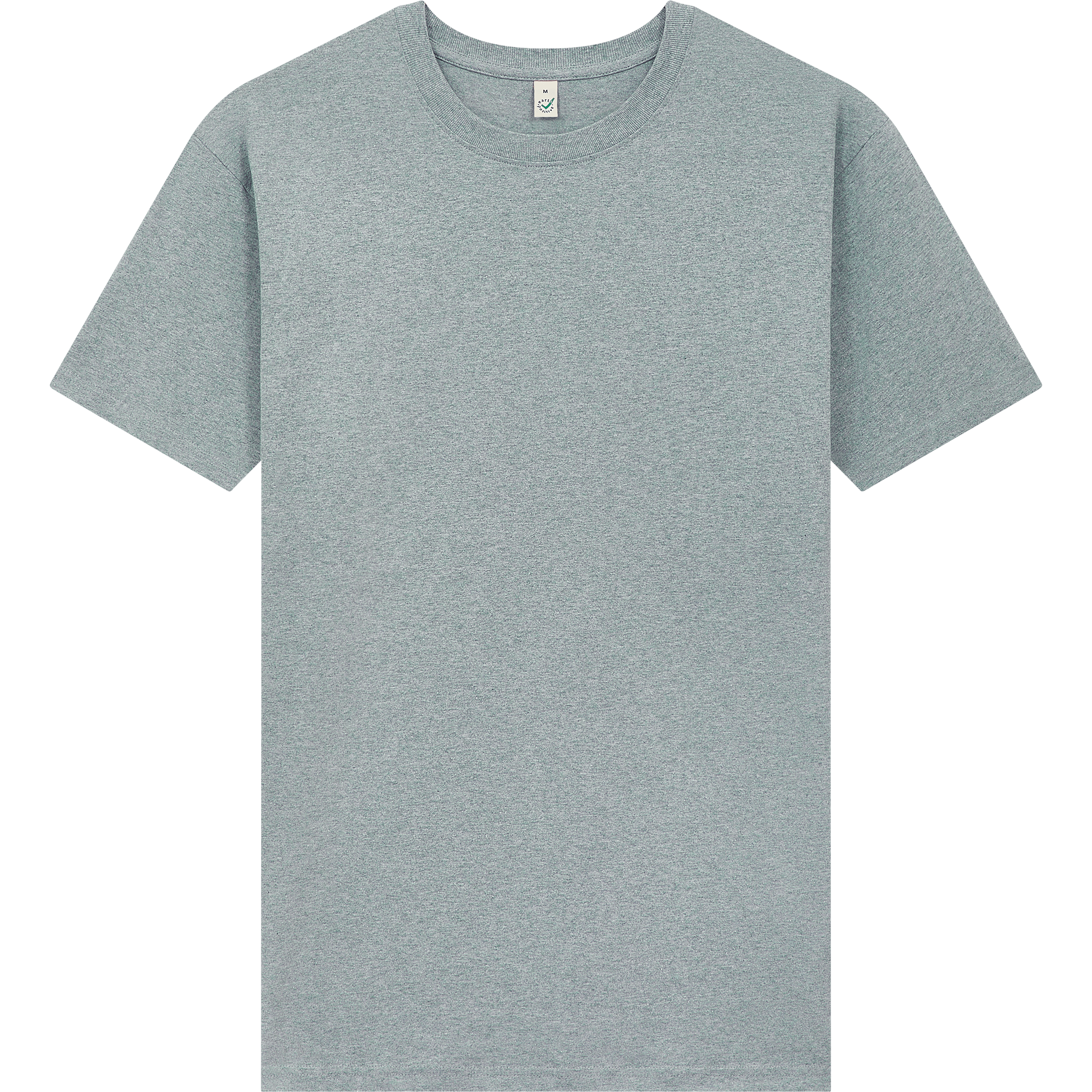 Earth Positive® Oversized T-Shirt EP19 in light heather gray, front view showing soft, comfortable cotton fabric and relaxed fit.