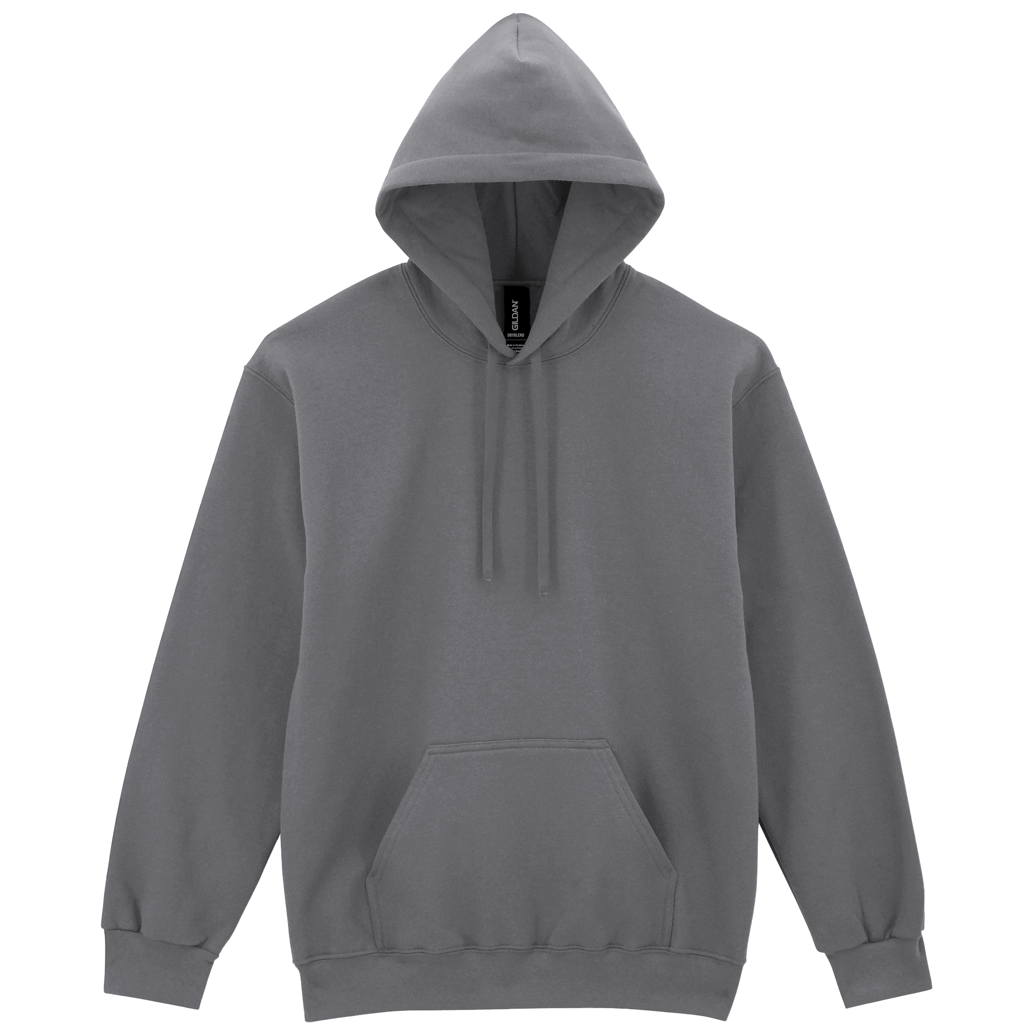 Gildan HAMMER premium fleece hoodie with front kangaroo pocket and adjustable drawstrings, in a soft, cozy fabric.