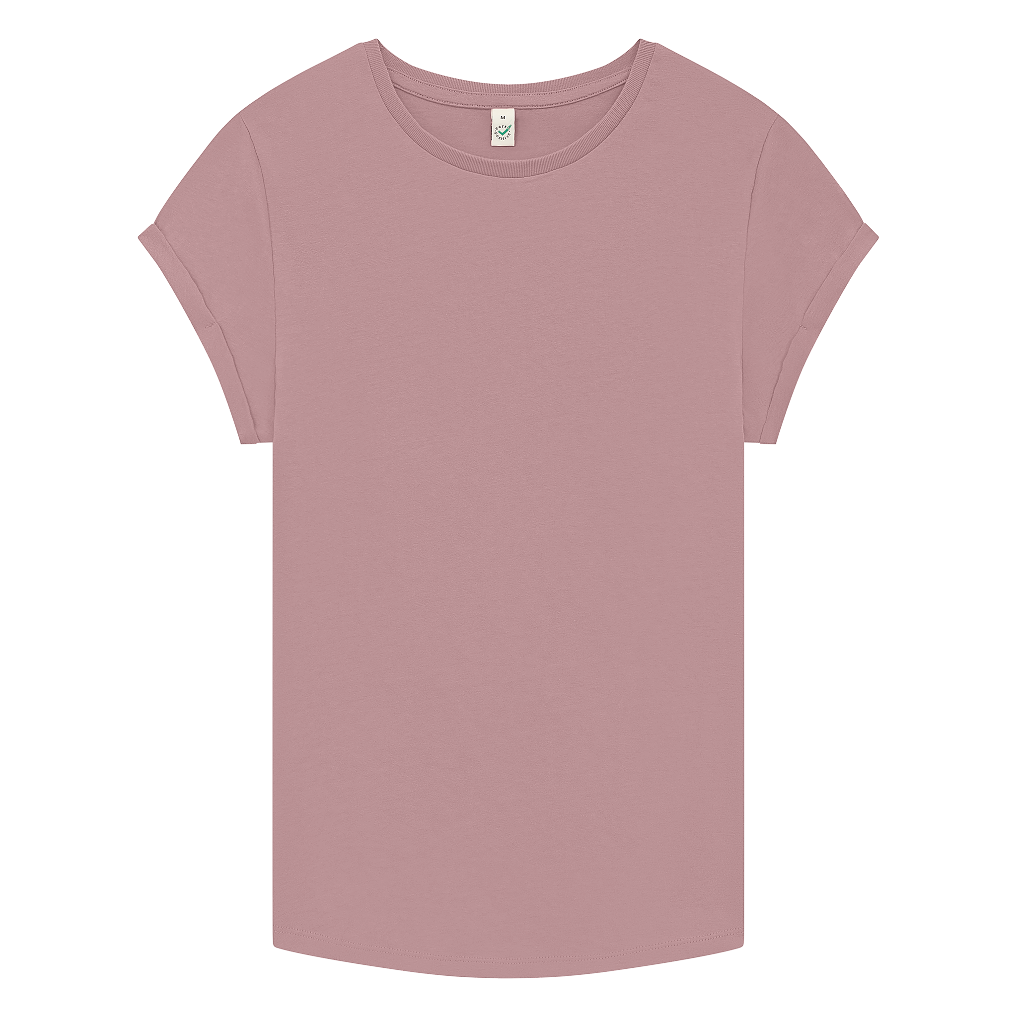 Earth Positive® women's rolled sleeve T-shirt, EP16, front view showing soft fabric and casual style.
