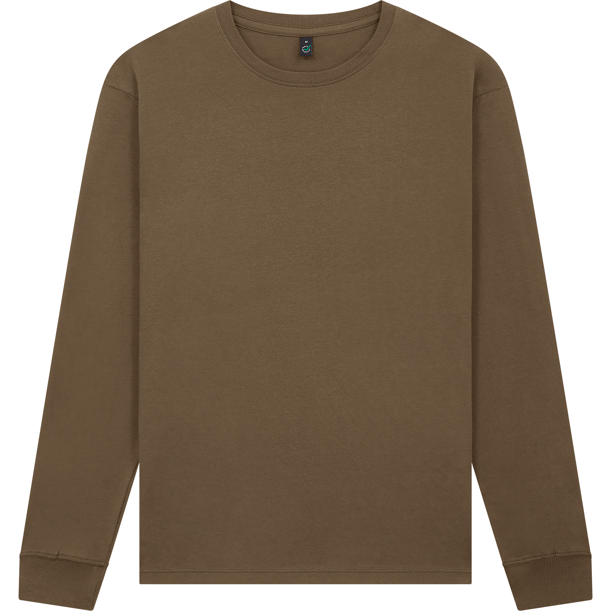Earth Positive® EP185L premium long sleeve T-shirt in vibrant red, displayed from the front showing the classic fit and soft fabric.