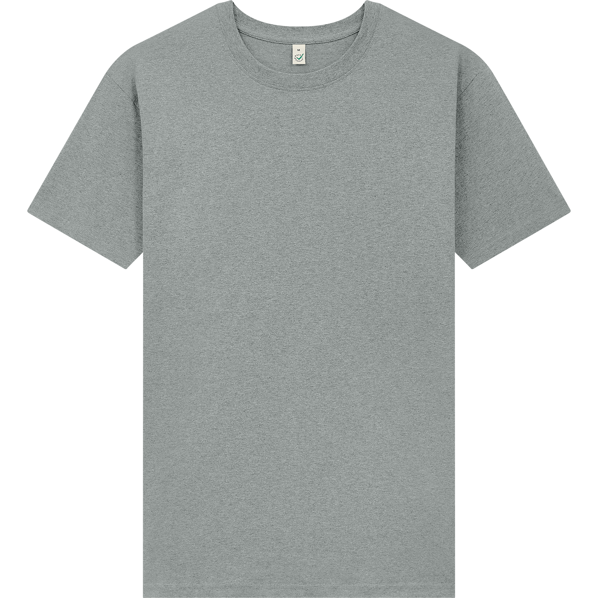 Earth Positive® EP19 oversized gray T-shirt featuring a front view with a relaxed fit and simple design.
