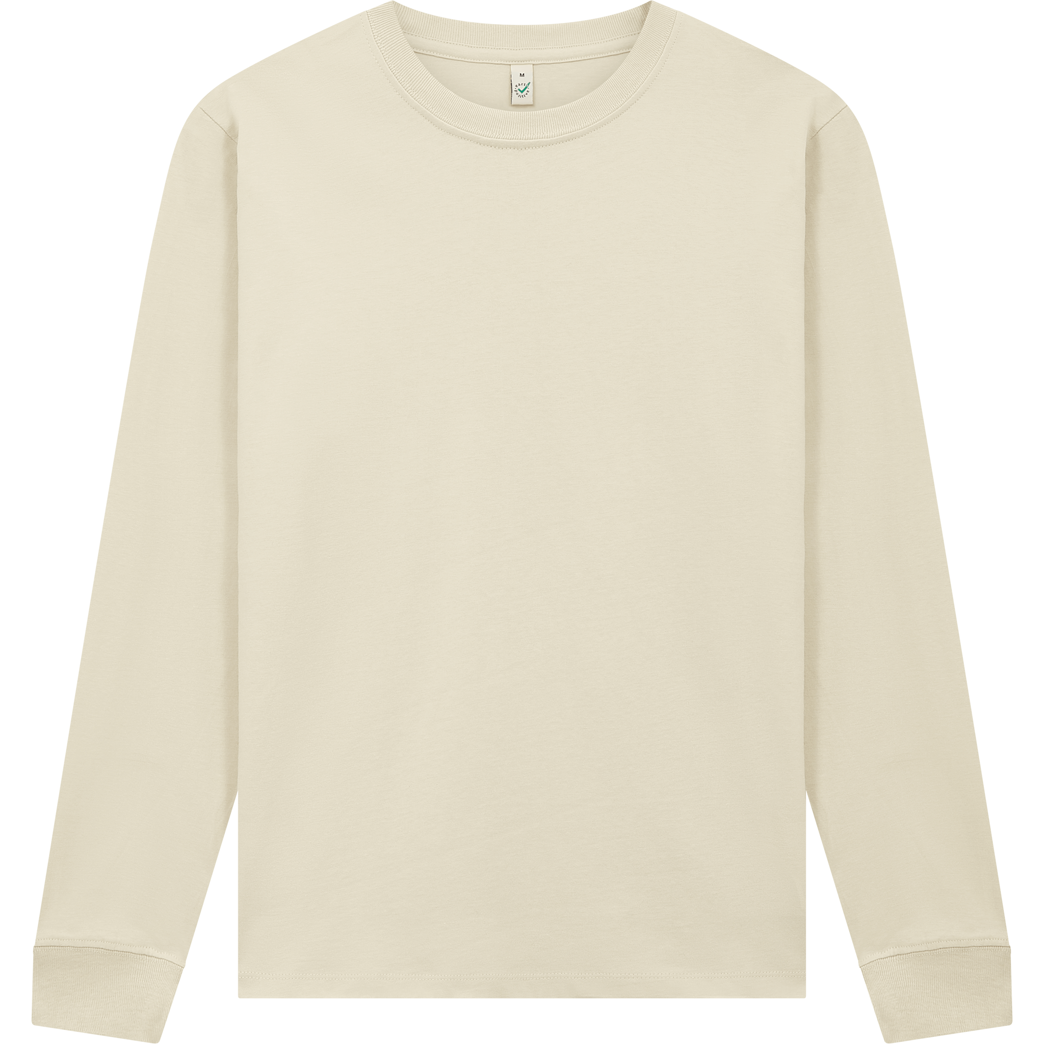 Earth Positive® Premium long sleeve T-shirt in bonfire color, featuring a comfortable fit and eco-friendly fabric.