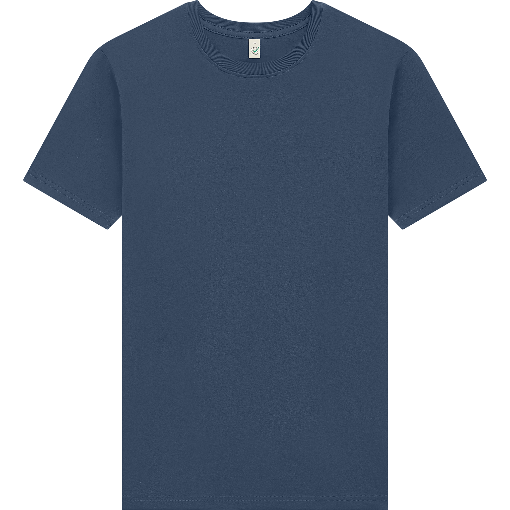Earth Positive® EP185 premium jersey T-shirt in natural color, front view showing soft cotton fabric and classic fit.