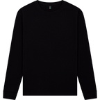 Front view of Earth Positive® EP185L premium long sleeve T-shirt in blue, featuring a classic crew neck and soft fabric.