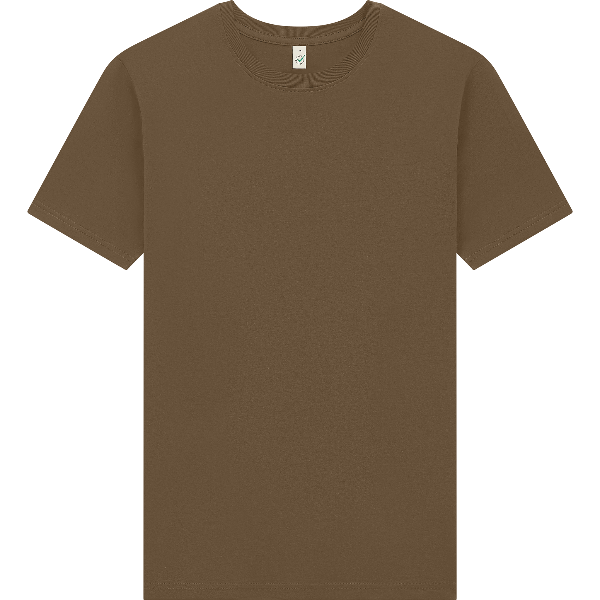 Earth Positive® EP185 premium jersey T-shirt in vibrant red, front view showing classic crewneck and soft cotton fabric.