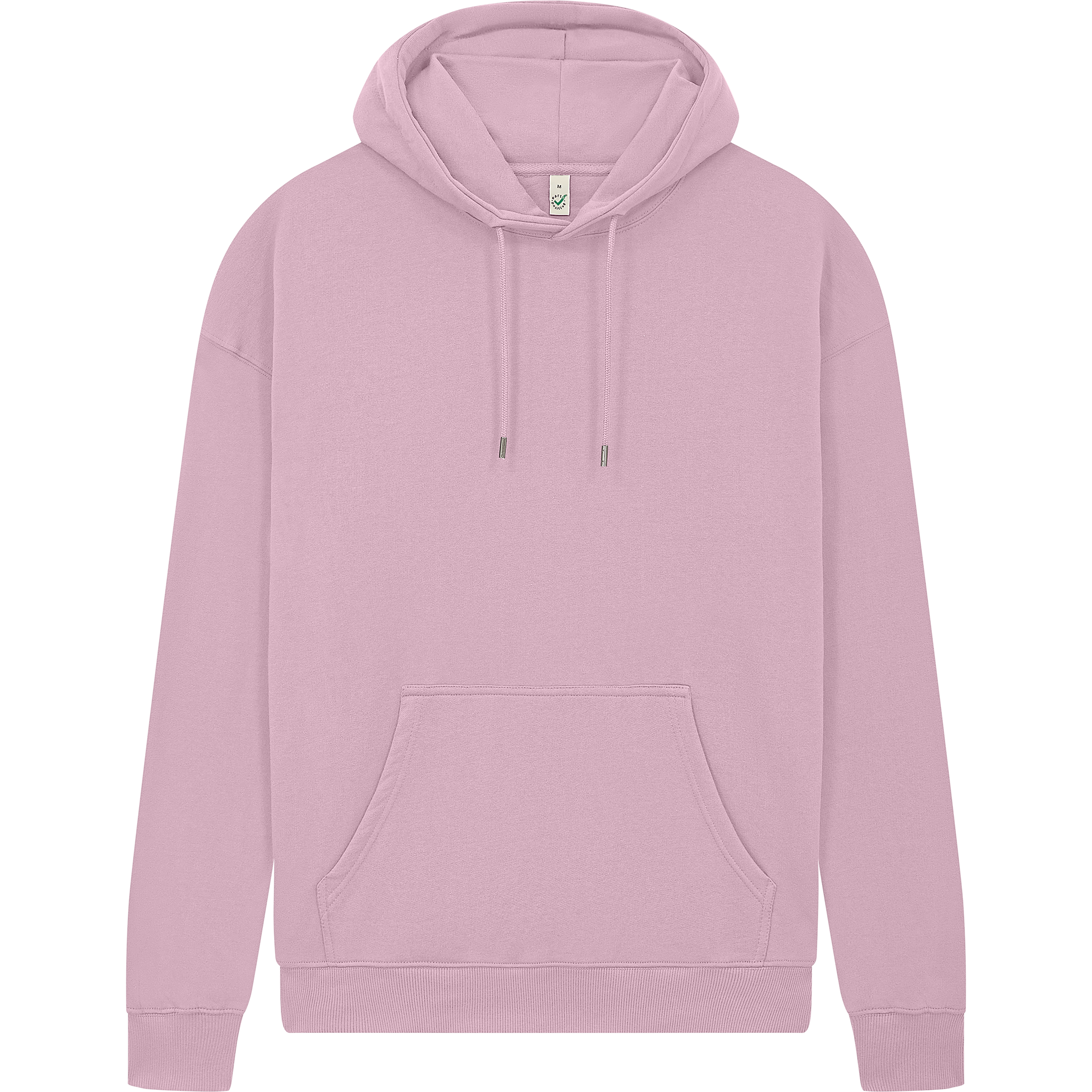 Earth Positive® EP301 pullover hoodie in vibrant pink, front view showing soft cotton fabric and classic hoodie design.