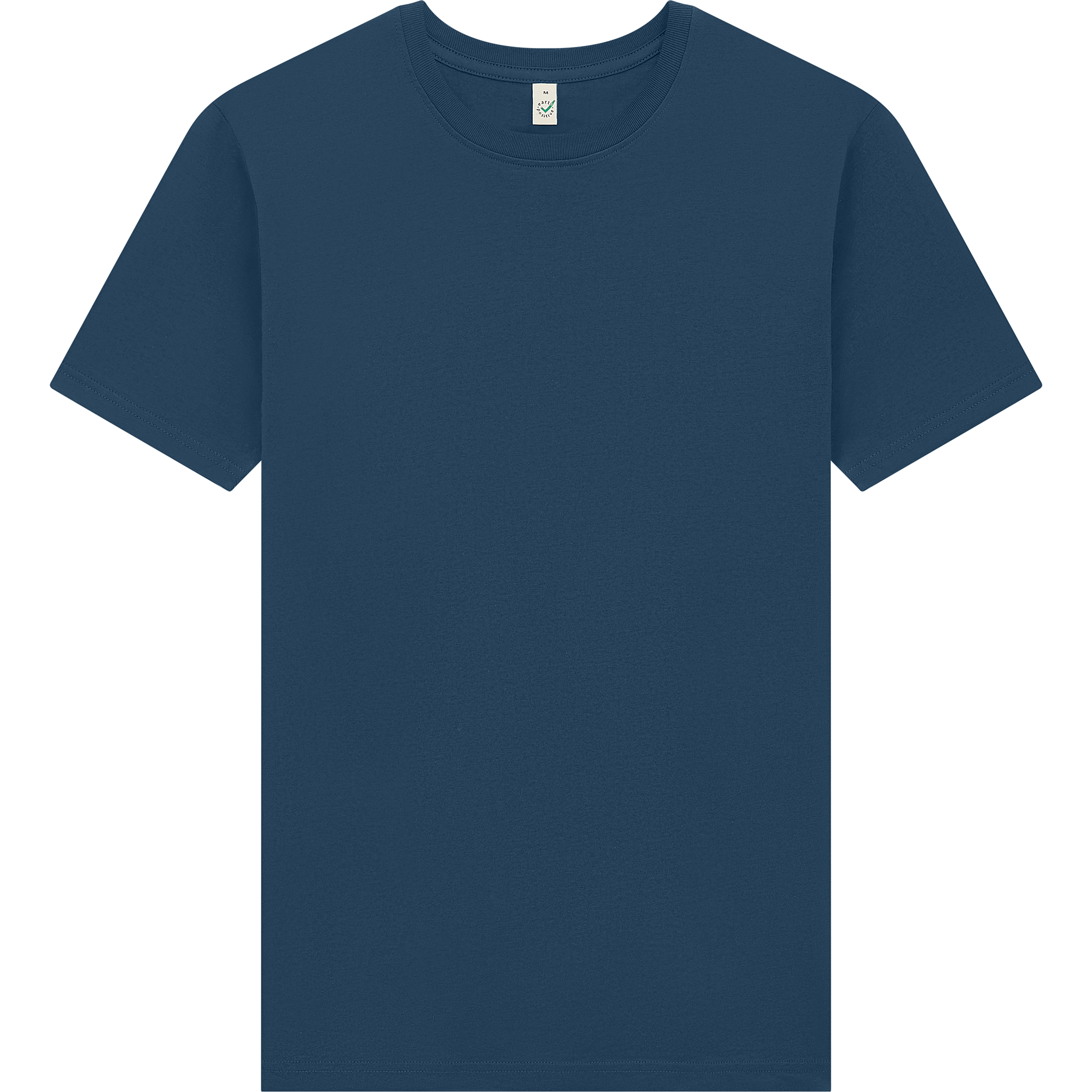 Front view of Earth Positive® Premium Jersey T-Shirt EP185 in natural fabric with a classic crew neck design.