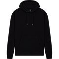 Earth Positive® EP301 pullover hoodie in black, front view, soft cotton fabric, casual style, eco-friendly brand EP.