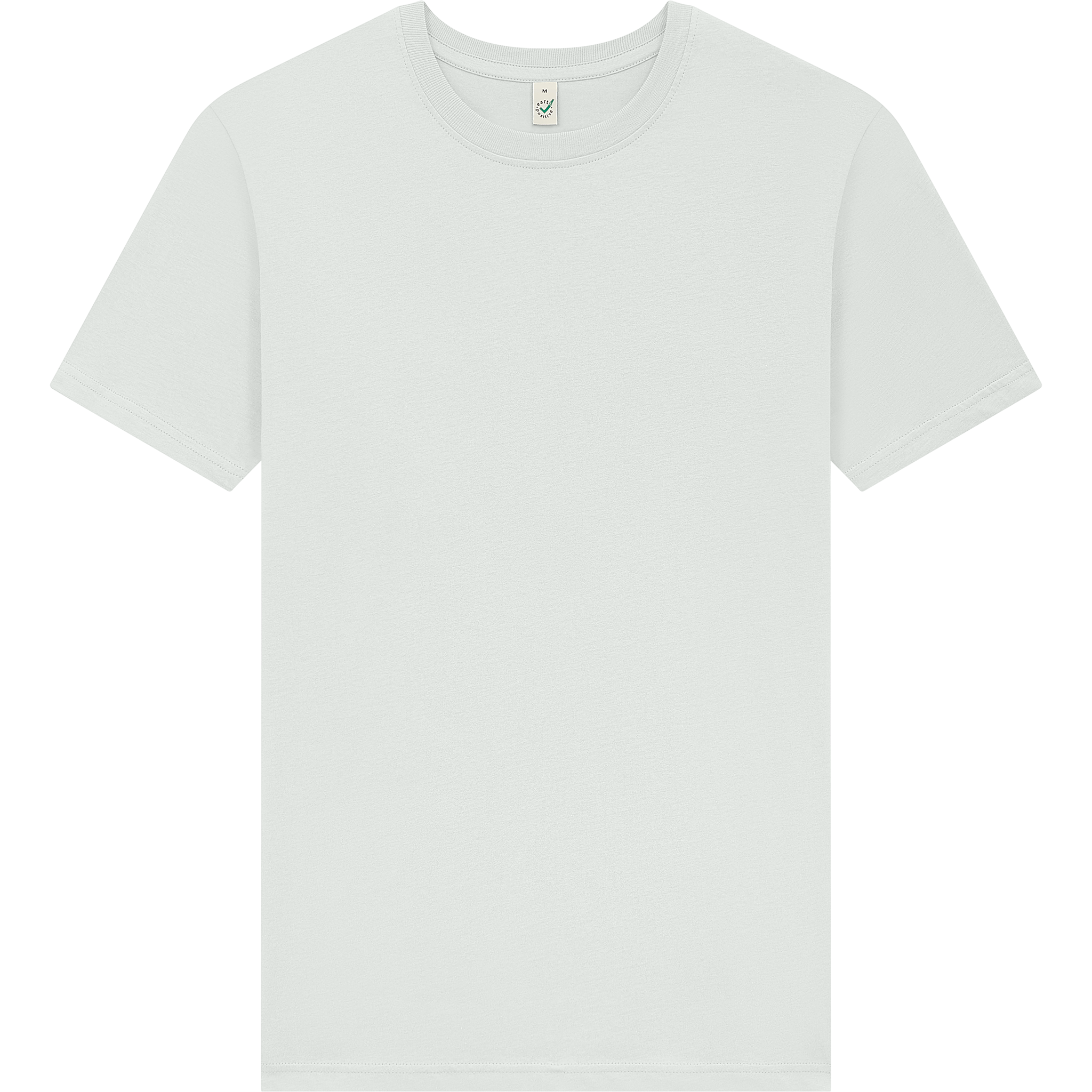 Earth Positive® Jersey T-Shirt EP01 front view, soft cotton knit in classic crew neck, with EP branding on chest.
