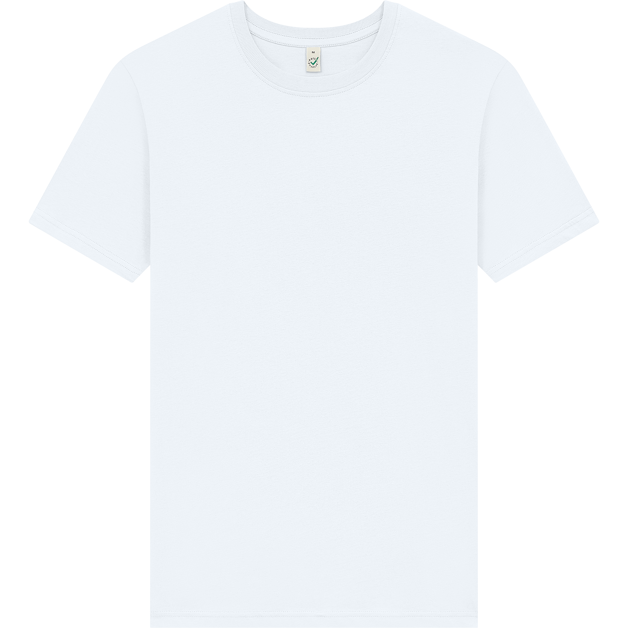 White Earth Positive® Jersey T-Shirt EP01 front view showing classic fit and soft cotton fabric.
