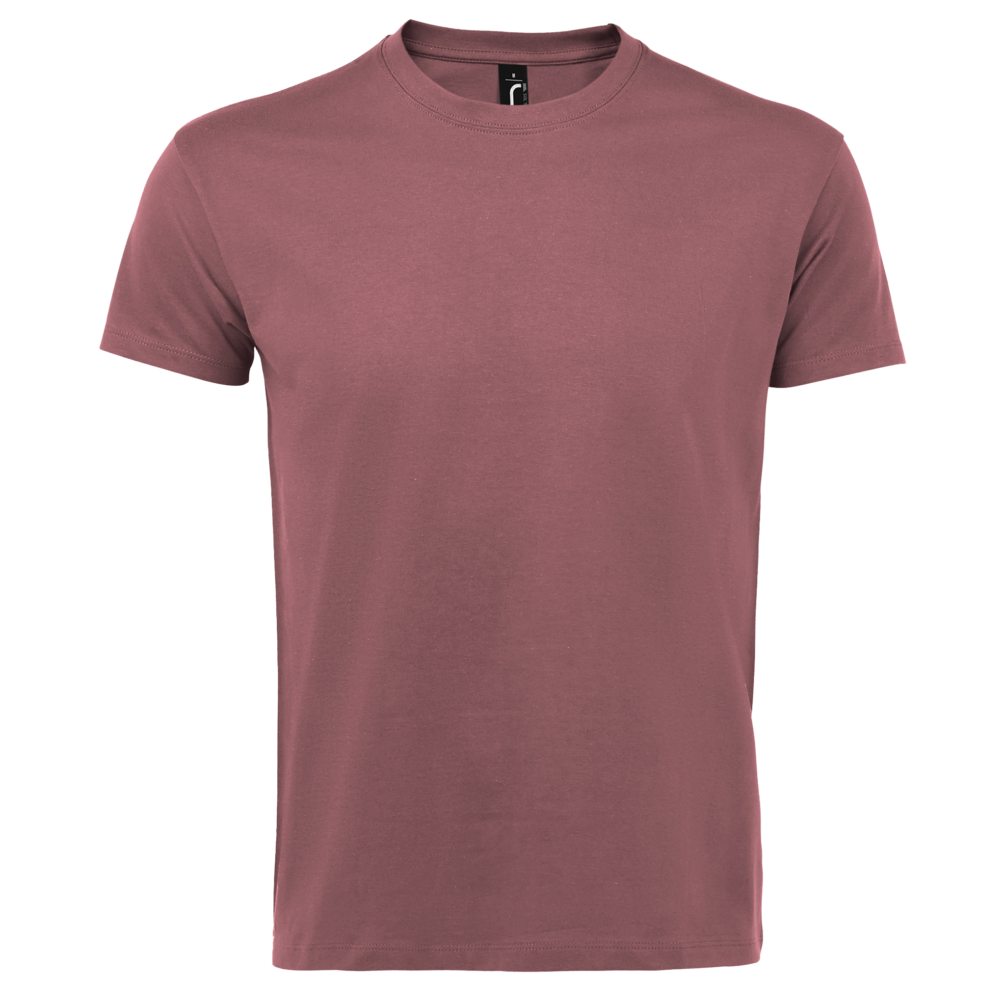 Beige Sols Imperial classic fit men's T-shirt displayed flat with short sleeves and crew neck, soft cotton fabric.
