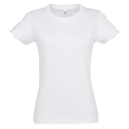 Black classic fit Sols Imperial Women T-shirt with round neckline and short sleeves, displayed on a plain background.