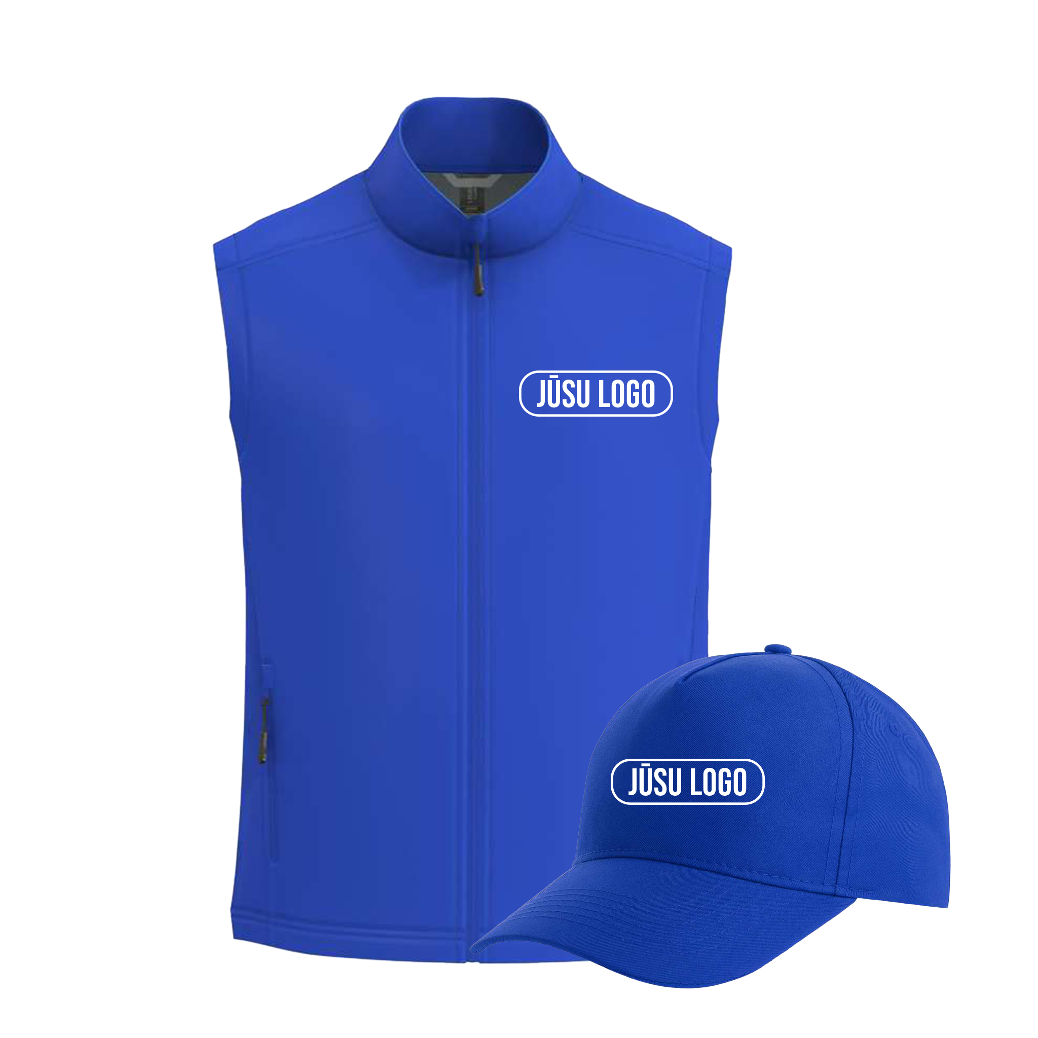 RUDENS KOMPLEKTS - 3 SLĀŅU SOFTSHELL VESTE UN CEPURE AR JŪSU LOGO