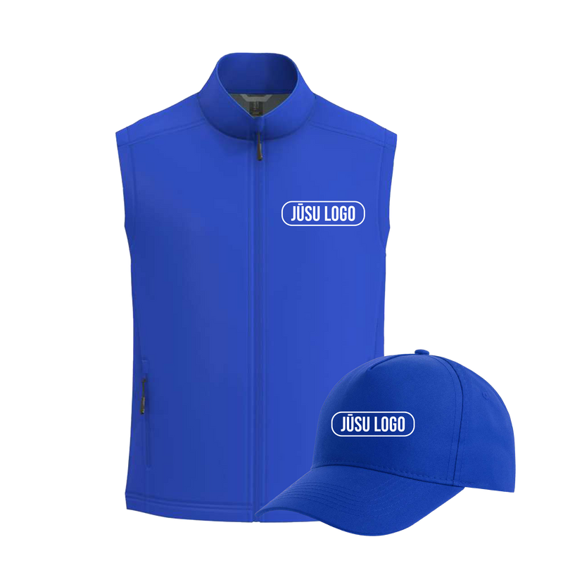 RUDENS KOMPLEKTS - 3 SLĀŅU SOFTSHELL VESTE UN CEPURE AR JŪSU LOGO
