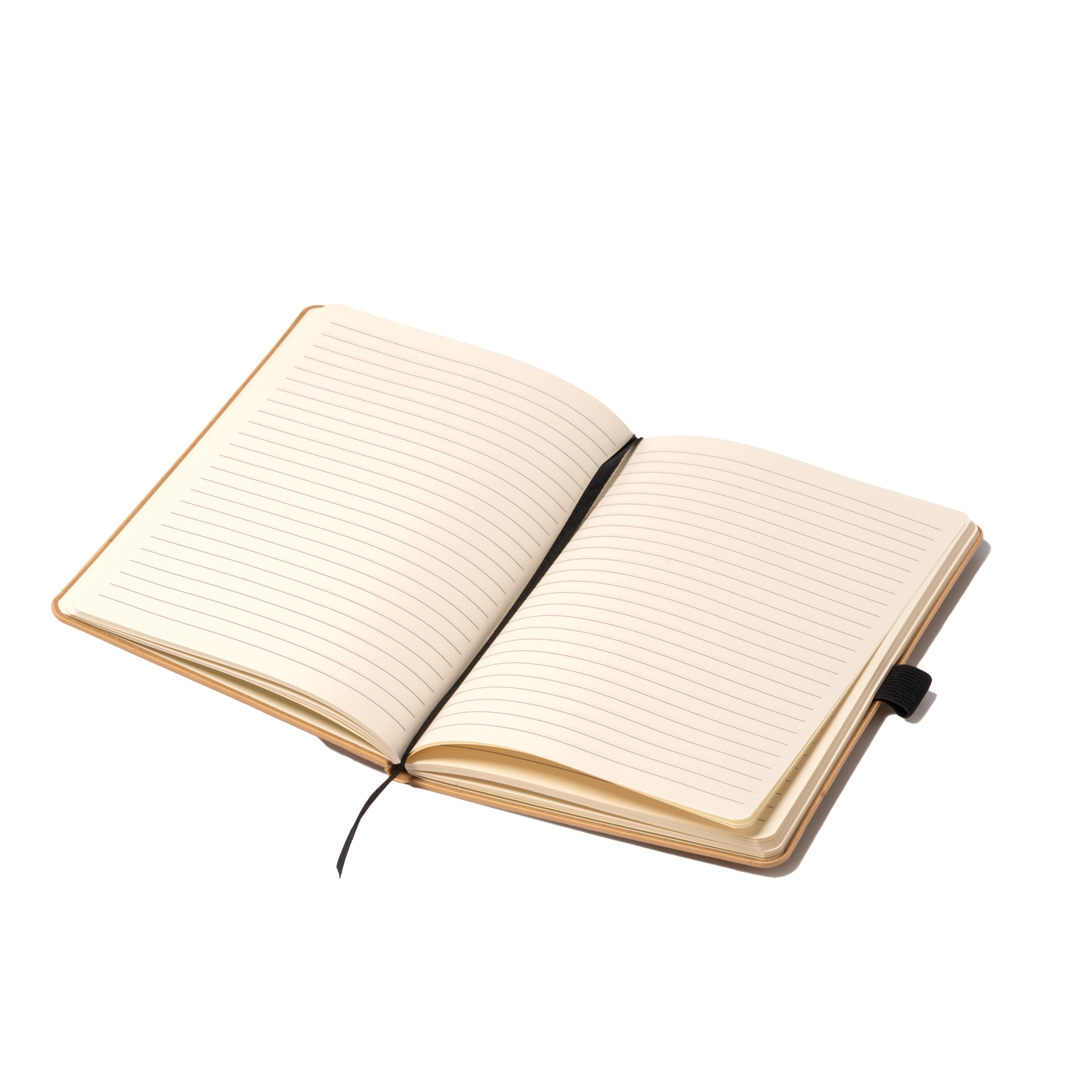 Kombis A5 writing set with bamboo and cork covers, ideal as a gift, featuring natural textured surfaces and compact size.