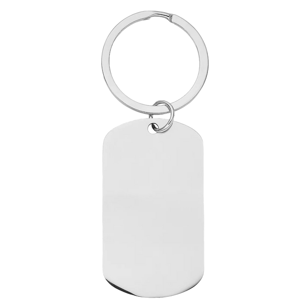 Personalized military-style necklace with laser engraving, showcasing detailed design and custom engraving on a durable chain.