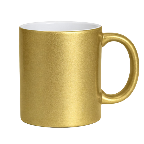 Zelta krāsas sublimācijas krūze ar apdruku, 330ml