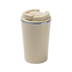 Kombis premium 450ml thermos mug with laser engraving, ideal as a gift, showing a sleek black design and engraved pattern.